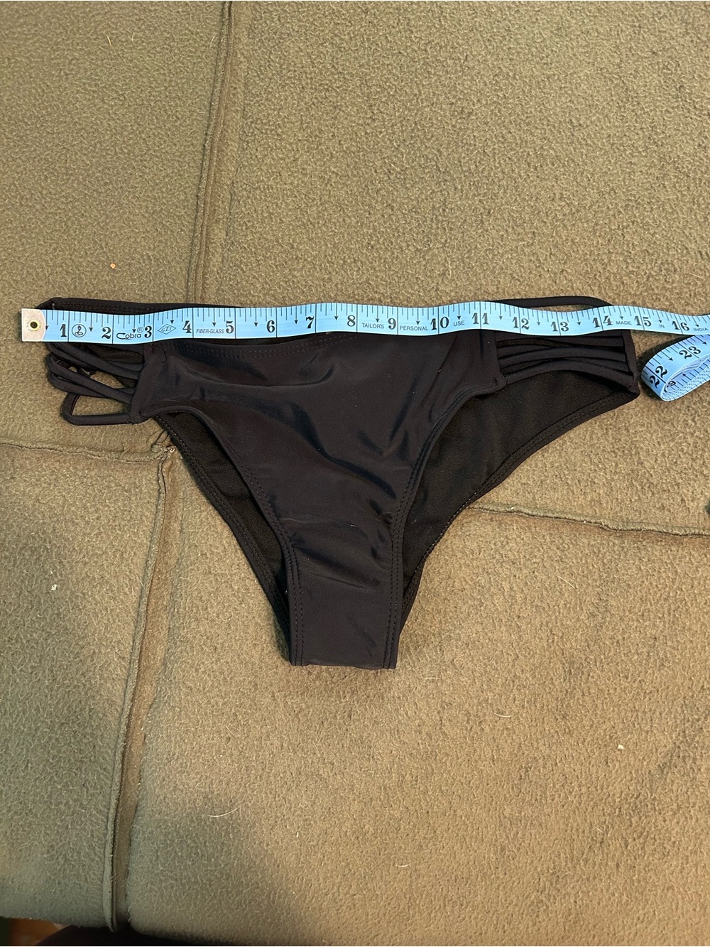 Zara Black Low-Rise Bikini Bottom with Side Straps